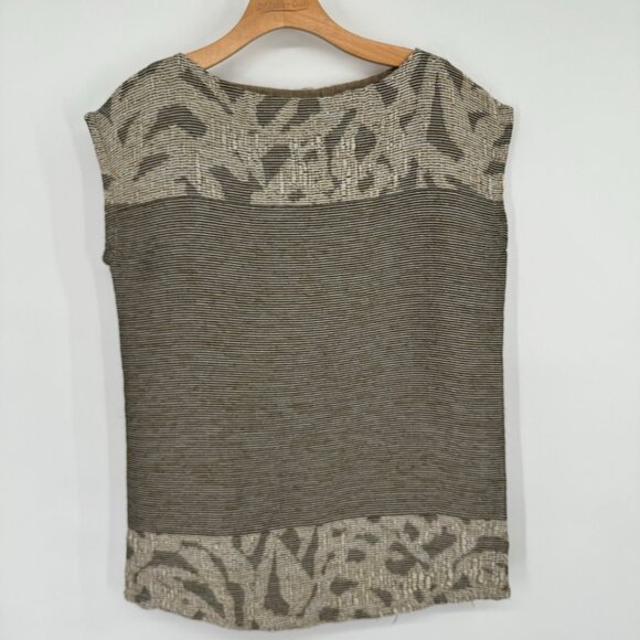 Bryn Walker Women's Textured Sleeveless Top blouse tunic size small Beige - Picture 2 of 9